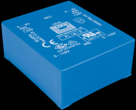 FL 18/9 Transformer 18 VA, 2 x 9 V, 2 x 1000 mA