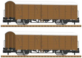 Wagon towarowy Fleischmann 826213 Zestaw N składający się z 2 krytych wagonów towarowych DB AG