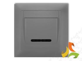 DECO Wyłącznik hotelowy z ramka uniwersalną pojedynczą z tworzywa DECO Soft szary mat 27DSHSO-1 KARLIK