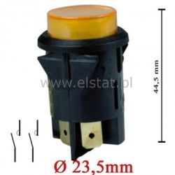 Przeł. przycisk okrągły stabilny podś. duży żółty