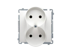 SIMON BASIC Gniazdo podwójne bez uziemienia białe BMG2M.01/11 KONTAKT SIMON