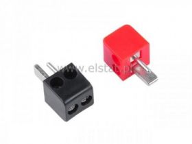 Wtyk głośnikowy skręcany kątowy ( czerwony czarny)