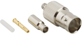 BNC jack 75 Ω, RG-161, RG-179, RG-187, Belden 9221, crimp connection, straight, 031-71014-RFX