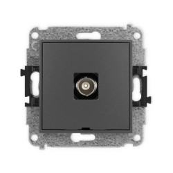 ICON Mechanizm gniazda pojedynczego BNC, bez pola opisowego grafitowy mat 28IGBNCBO-1