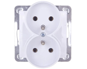 IMPRESJA Gniazdo podwójne z/u białe GP-2YRZ/m/00