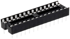 Connfly DS1009-28AT1NS-0B2 Podstawka pod układy scalone Wymiary siatki: 2.54 mm Ilość styków: 28 1 szt. tuba