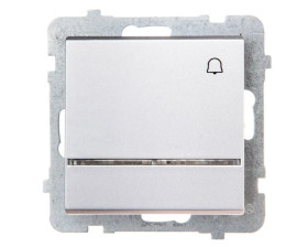 SONATA Przycisk /dzwonek/ z podświetleniem srebrny mat ŁP-6RS/m/38