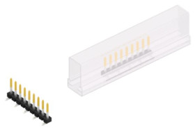 Pin header, 9 pole, pitch 2.54 mm, angled, black, SLLP5SMD0669SSM