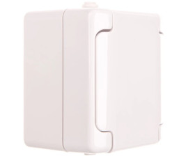 BRYZA Gniazdo hermetyczne pojedyncze z/u IP54 z klapką białe 180432