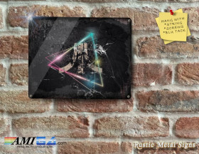 Atari Logo with Glowing Triangle - Retro Gaming - Metal Sign