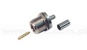 Złącze żeńskie N do obudowy na przewód RG58