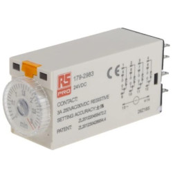 Przekaźnik czasowy zwłoczny jednofunkcyjny 0.1 → 3min 4PDT 4-stykowy 4PDT 24V dc