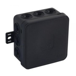 Puszka natynkowa pusta 12 wlotów VIPLAST V5 klik CZARNA IP54 75x75x41mm 035-05