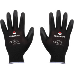 Toolcraft TO-5621547 Polyester PU Glove Size 9 EN 388 CAT II 1 Pair