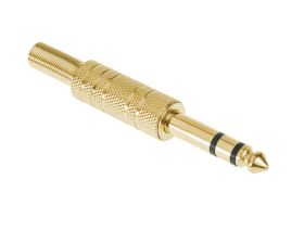 Wtyk Jack 6,3mm Stereo - Metal GOLD