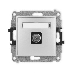 ICON Mechanizm gniazda antenowego pojedynczego TV srebrny metalik 7IGTV-1