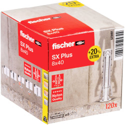 Fischer 573161 SX Plus Dowel Jointing Biscuits &amp; Dowels 8 mm 40 mm 120 pcs