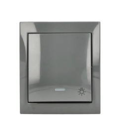 Simon Aquaclick Przycisk światło natynkowy, IP44, 10AX, 250V, zaciski śrubowe ciemnoszary ACS1/18