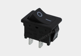Przeł. kołyskowy prost. czarny (0-1) 6A on-off