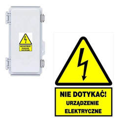 Tablica Samoprzylepna Znak Nie Dotykać Urządzenie Elektryczne 52x74 mm 1szt