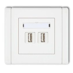 FLEXI Gniazdo podwójne 2xUSB-AA 3.0 biały FGUSB-6
