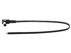 Przewód DC dwużyłowy 2x0,5mm2 wtyk 2,5x5,5 mm kątowy | 0,25m