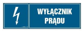 ZNAK - HH019 Wyłącznik prądu 15 x 5 cm FN - Folia samoprzylepna