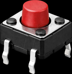 DTS-62R-V Short stroke button, PCB assembly, 1 NO, 6 x 6 x 5 mm