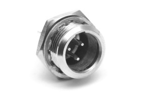 Złącze XLR 4 -pinowe Montaż w obudowie Złącze miniaturowe XLR Męski Srebrny