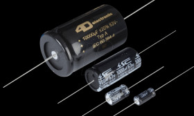 Axial electrolytic capacitor, 100 µF/25 V