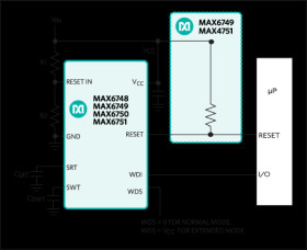 µP Reset Circuits with Capacitor-Adjustable Reset/Watchdog Timeout Delay