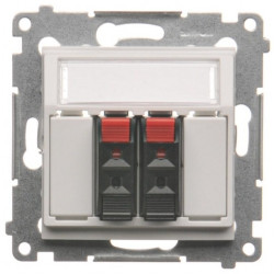 Gniazdo głośnikowe podwójne SIMON 54 białe Kontakt Simon DGL32.01/11