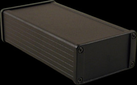 Aluminum enclosure, (L x W x H) 160 x 84 x 44 mm, black (RAL 9005), IP65, 1457K1601BK
