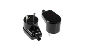 Wtyczka Kątowa Z/U 16A 250V Podświetlana Rozbieralna Czarny Wt-16S/Czarny