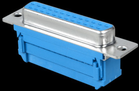 D-SUB female connector, 25-pin, ribbon cable, without insulator