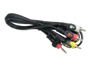 Kabel 4-polowy JACK- 3xRCA CHINCH 1,5m