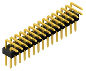 Pin header, 30 pole, pitch 2.54 mm, angled, black, 10056312