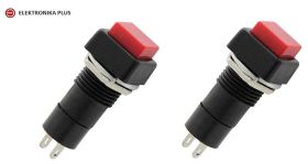 PRZYCISK CZERWONY MONOSTABILNY KWADRATOWY PBS-11B 230V