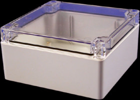 PC enclosure, (L x W x H) 119 x 119 x 61 mm, gray (RAL 7046), IP68, 1554N2GYCL