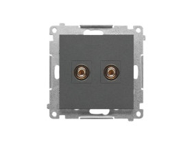 SIMON 55 Gniazdo głośnikowe pojedyncze grafitowy mat TGL.01/116 KONTAKT SIMON