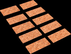 KORK-050X25X3 Universal soft jaws, self-adhesive, cork, 50 mm, 10 pcs.