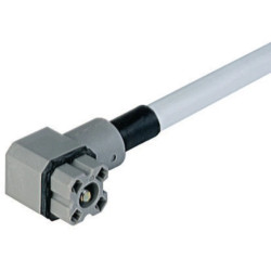 Złącze gniazdowe z kablem zasilającym serii G żeński kątowy 4-pinowy (3+PE) 230 V AC/DC 10A G 30 KW 3 F 2 M