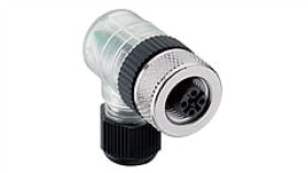 Złącze Do Samokonfekcjonowania M12 Żeńskie Kątowe 4-Polowe Z Gwintowanym...