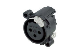XLR panel socket, 3 pole, gold-plated, NC3FAH1-DA