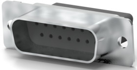 D-Sub plug, 15 pole, standard, unequipped, straight, crimp connection, 205206-9