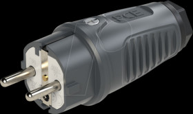 Rubber plug Taurus2, type EF - CEE 7/7, anthracite/black