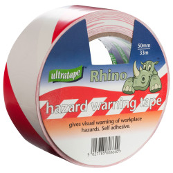 Ultratape Red/White Hazard Warning Tape 50mm x 33m