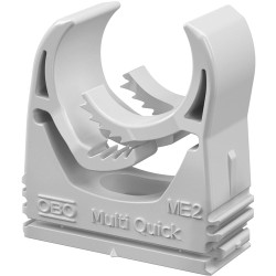 Pipe clamp, (L x W x H) 33 x 15.5 x 37 mm, mounting Ø 4.1 mm, PA, light gray, for electrical conduit Ø 20-25 mm, 2153726