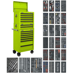 Sealey SPTHVCOMBO1 Superline PRO Tool Chest Combi 14 Drawer&#x2B;1179pc ToolKit Green