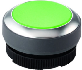 Pushbutton switch, illuminable, latching, waistband round, yellow, front ring silver, mounting Ø 22.3 mm, 1.30.270.001/2501